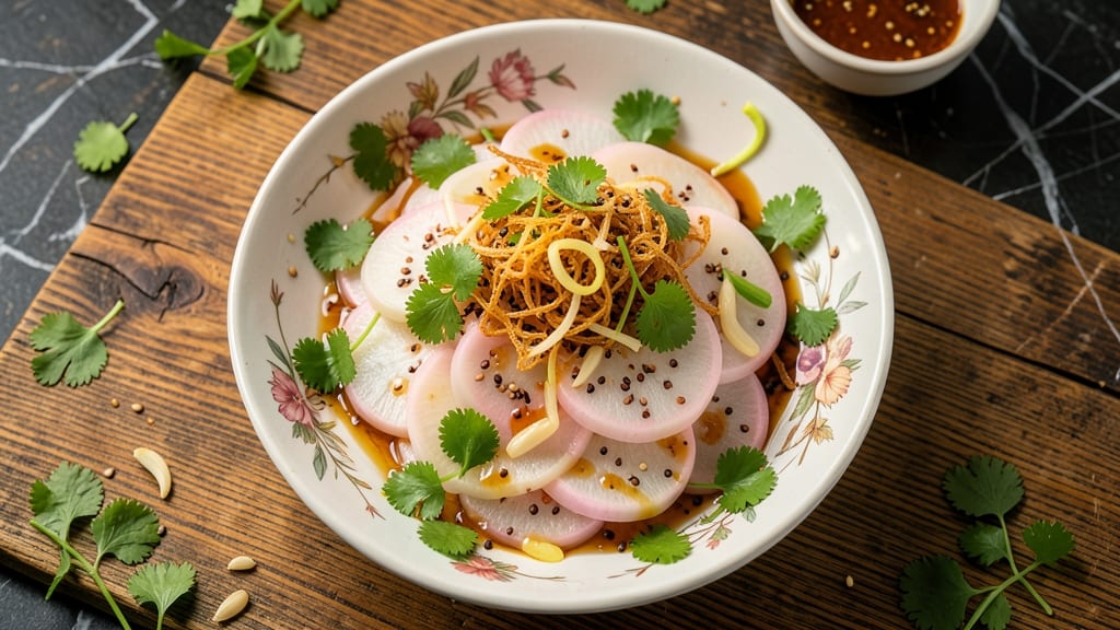 Chinese Radish Salad Recipe: Crunchy Roots With Tangy Vinegar Dressing