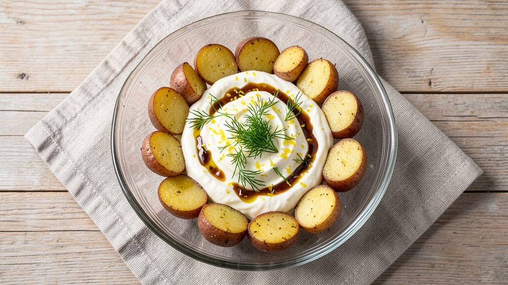 Add Potato Salad Recipe: Crispy New Potatoes and Herbed Yogurt Balance