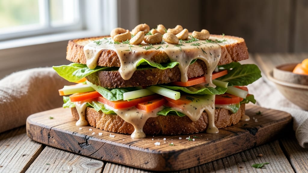 Veg Salad Sandwich Recipe: Crunchy Celery Crowns and Creamy Herb Cheese Balance