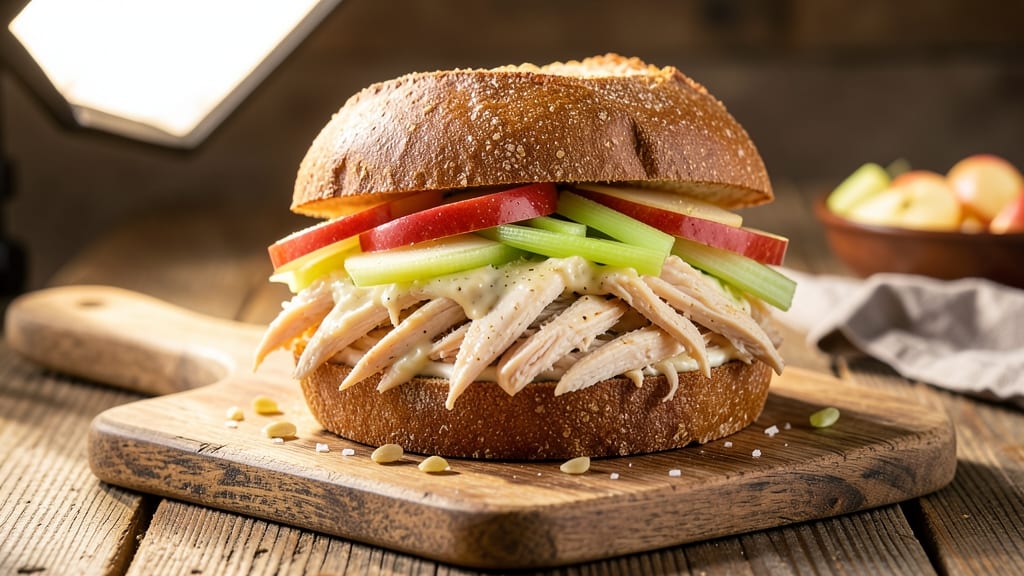 Chicken Salad Sandwich Recipe With Apples and Celery: Crisp Celery Crowns and Sweet-Tart Apple Bite