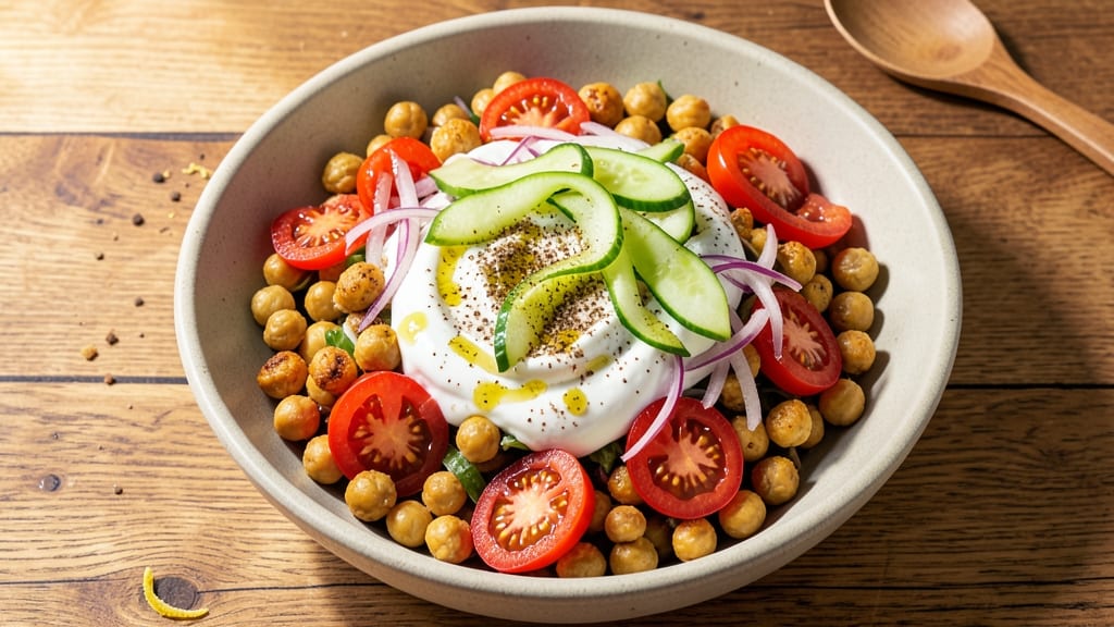 Chickpea Masala Salad Recipe: Spiced Chickpeas and Cool Yogurt Fusion