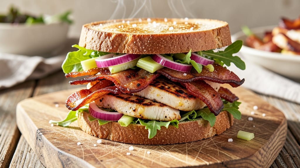 Chicken Bacon Salad Sandwich Recipe: Smoky Crispy Layers With Zero Mayo Cling