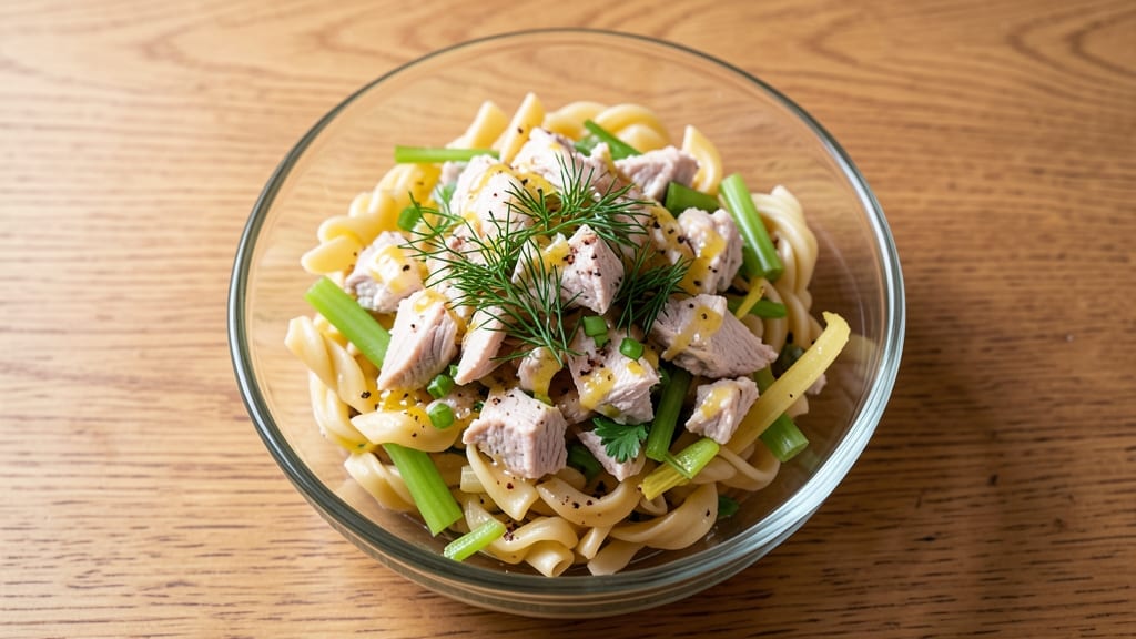 Canned Tuna Pasta Salad Recipe: Crisp Celery Crowns and Zero-Mayo Creaminess