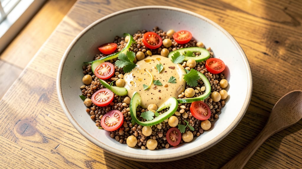 Veg Protein Salad Recipe: Crunchy Chickpea and Quinoa Power Bowl