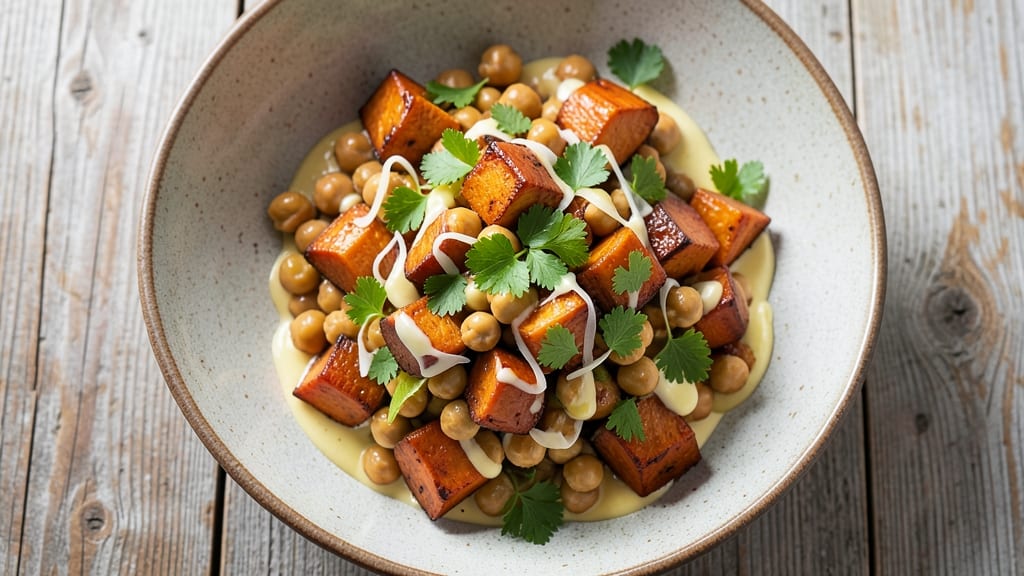 Sweet Potato Chickpea Salad Recipe: Roasted Sweetness Meets Crunchy Chickpea Bites