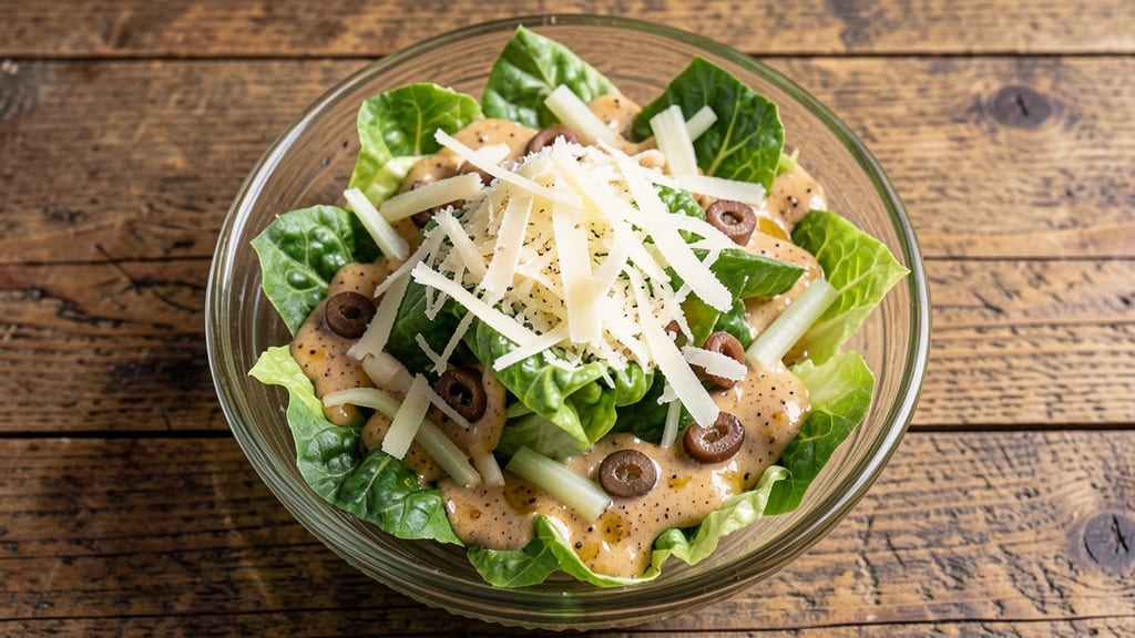 American Caesar Salad Recipe: Crisp Celery Crowns and Creamy Parmesan Magic