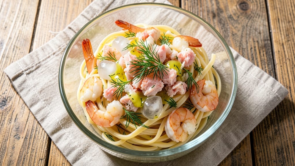 Cold Seafood Pasta Salad Recipe With Crabmeat and Shrimp: Bite-Sized Luxury Without the Mess