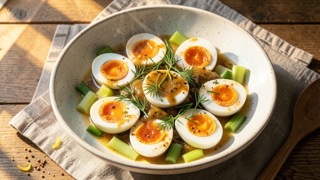 Warm Egg Salad Recipe: Crisp Celery Crowns and Zero-Mayo Creaminess